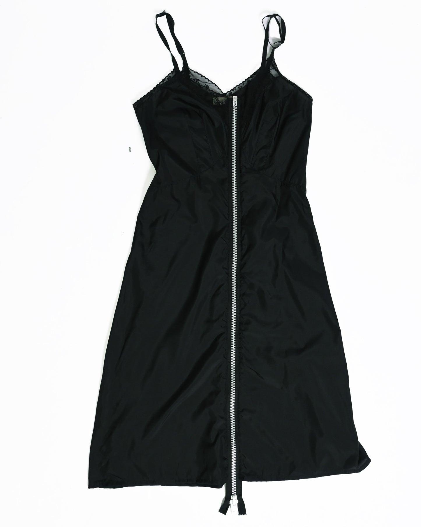 Vintage 1920's black reworked zip dress (Small)