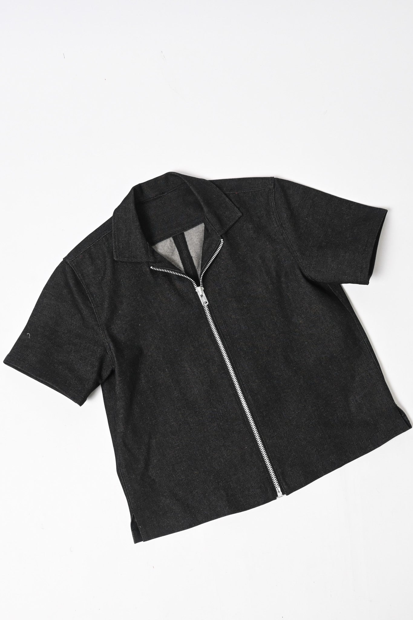 Raw denim boxy camp shirt (multiple sizes)