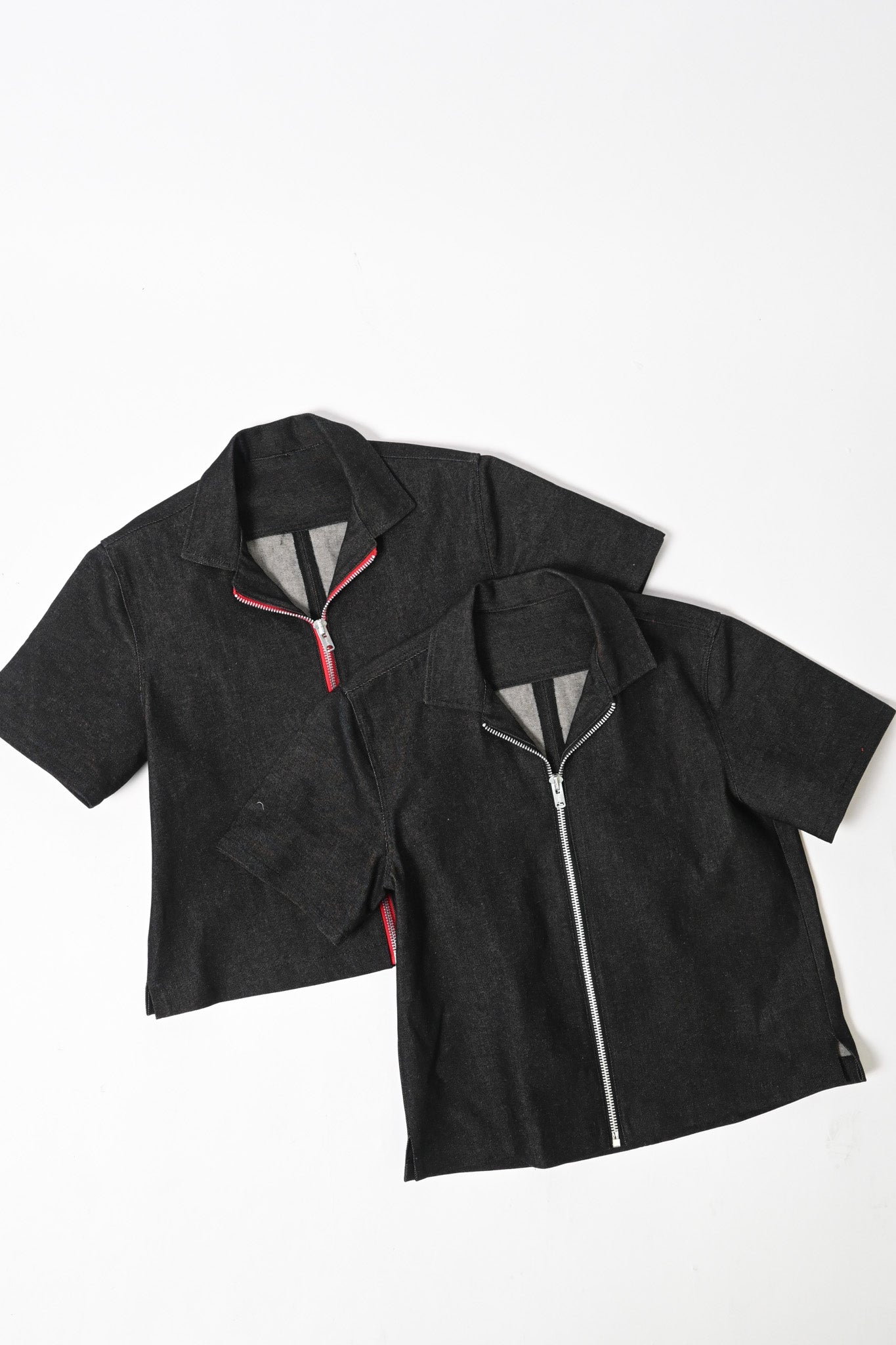 Raw denim boxy camp shirt (multiple sizes)