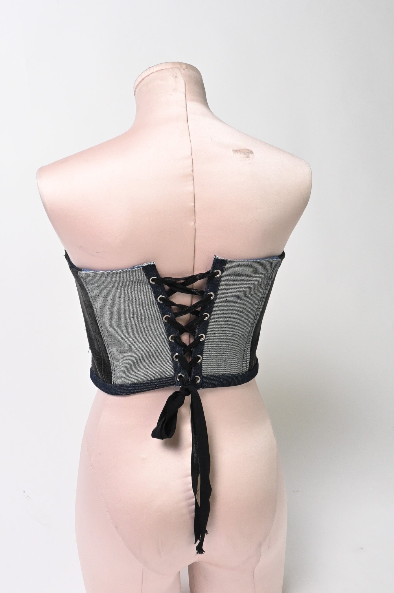 Denim corset