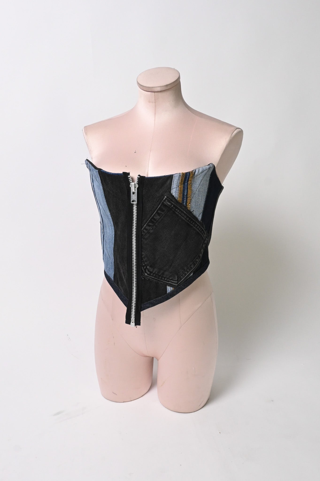 Denim corset