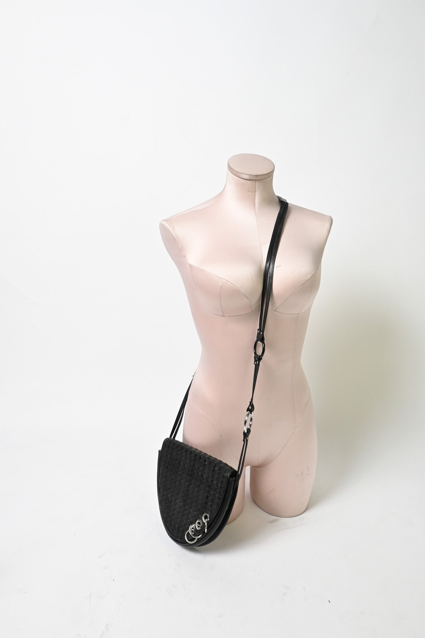 Woven leather bag
