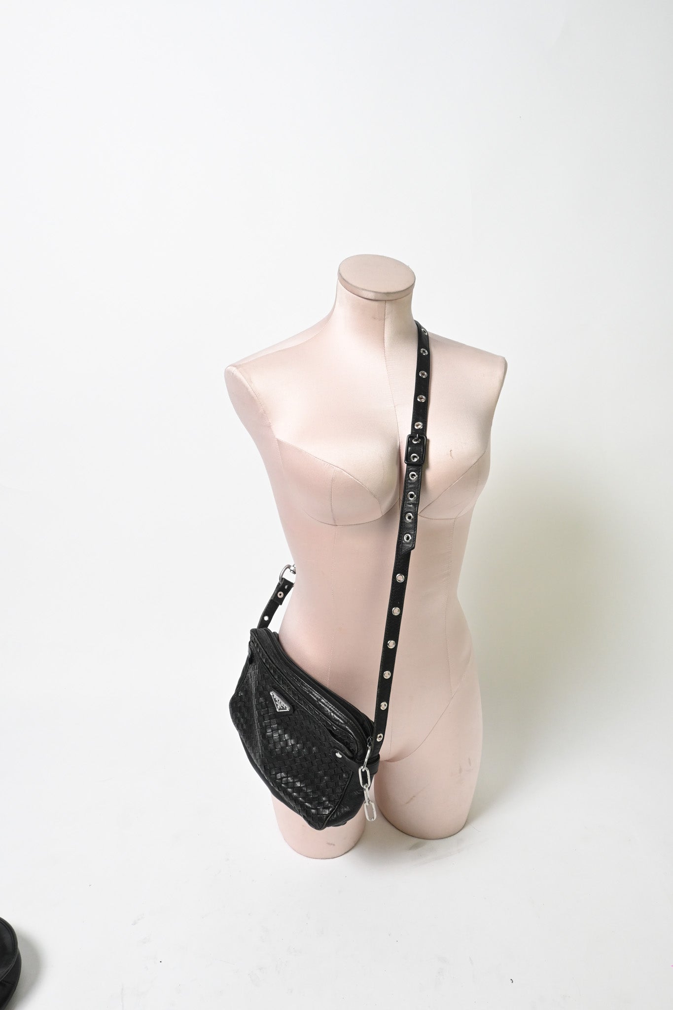 Woven leather bag