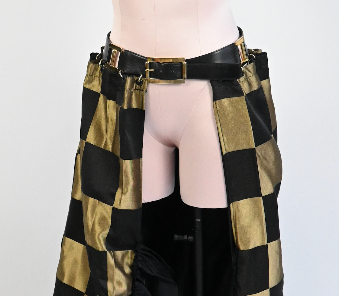 Show stopper gold check gown (free alterations)