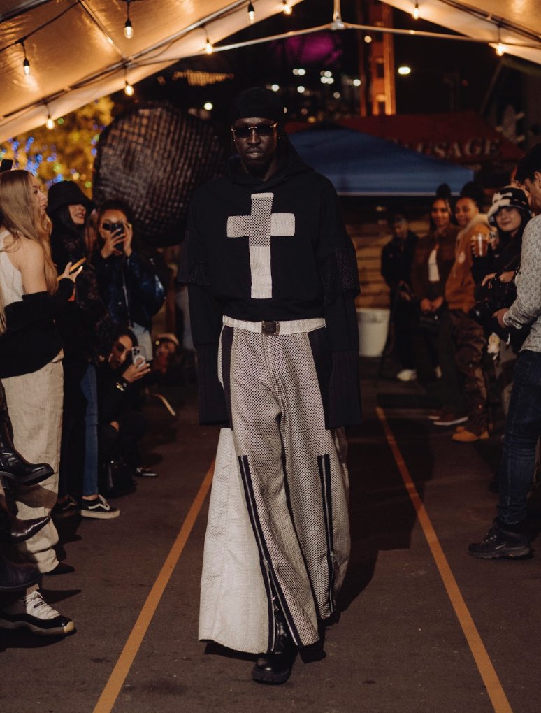 GAT'S Black / grey Check wide leg pants (M-XL)