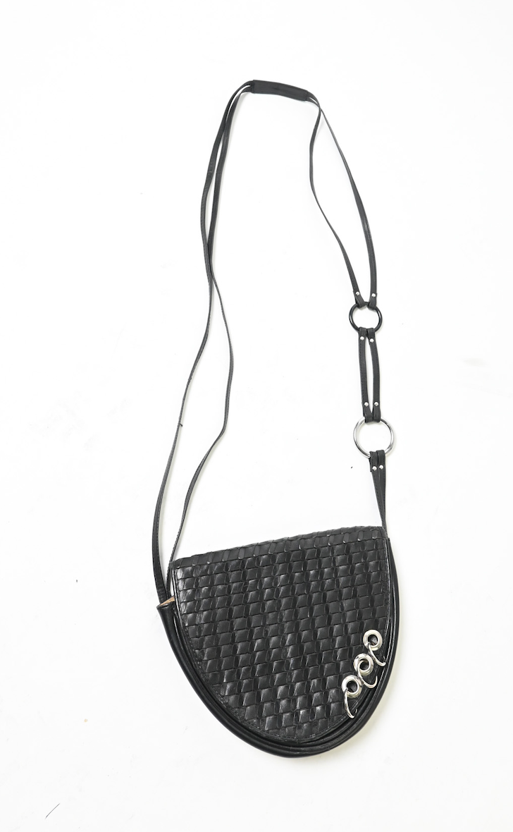 Woven leather bag