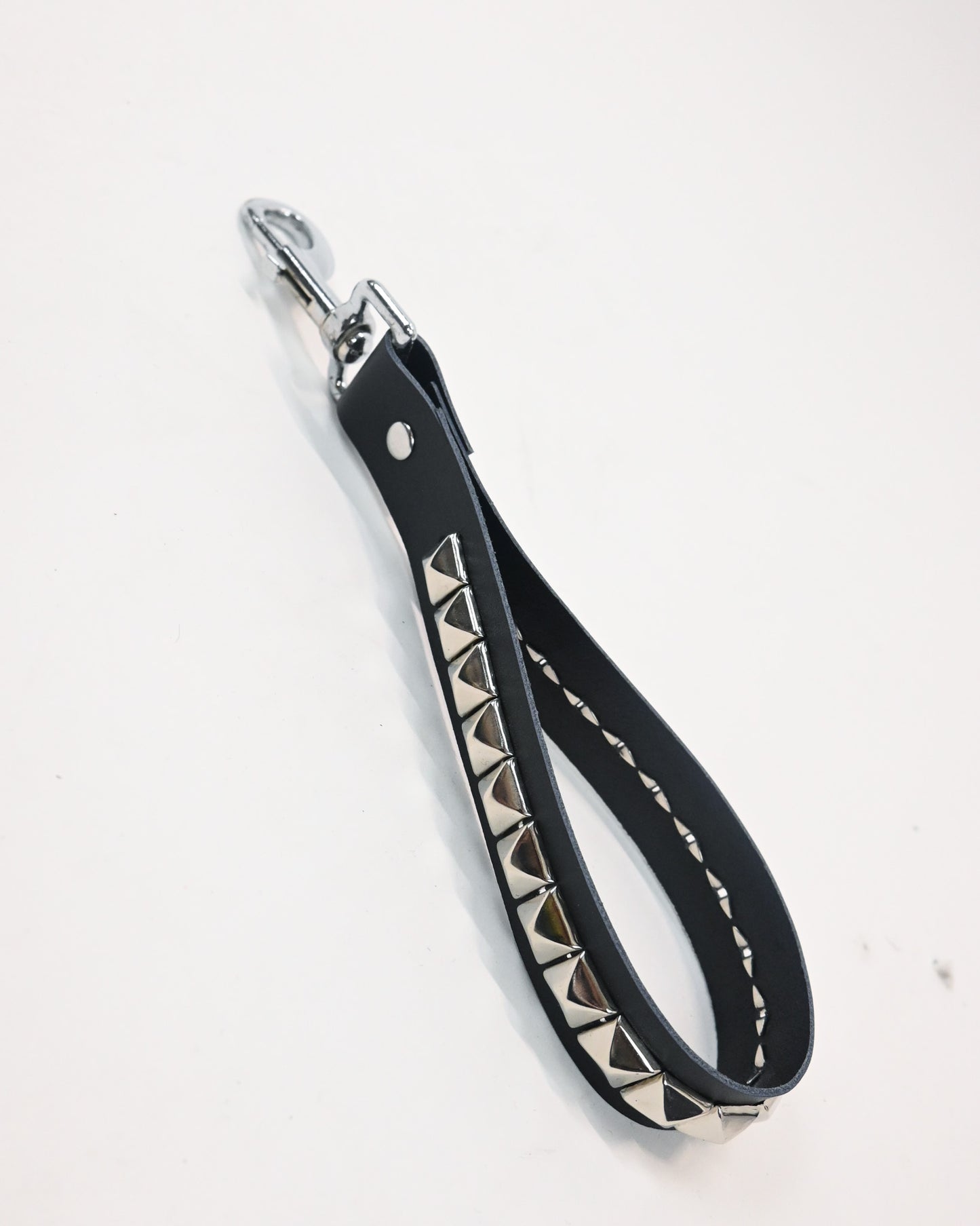Studded leather keychains