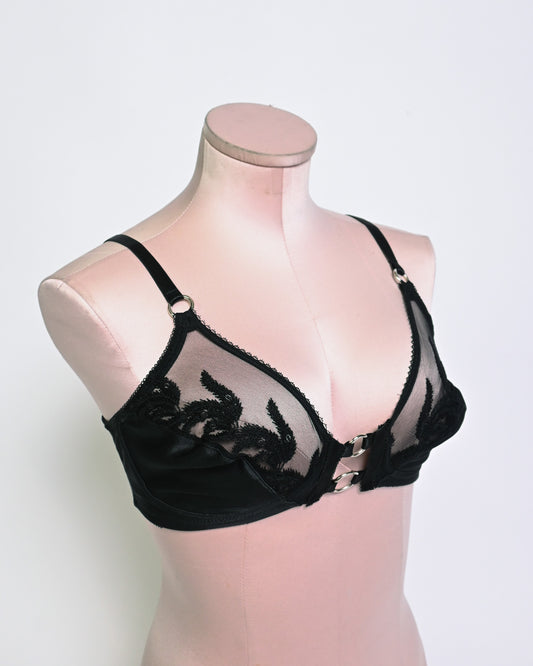 Black sheer bra (34C/36B)