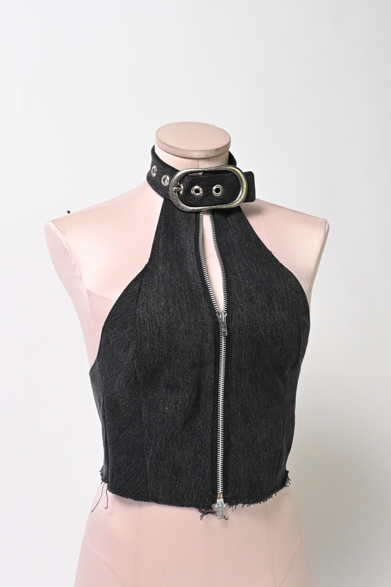 Denim halter top