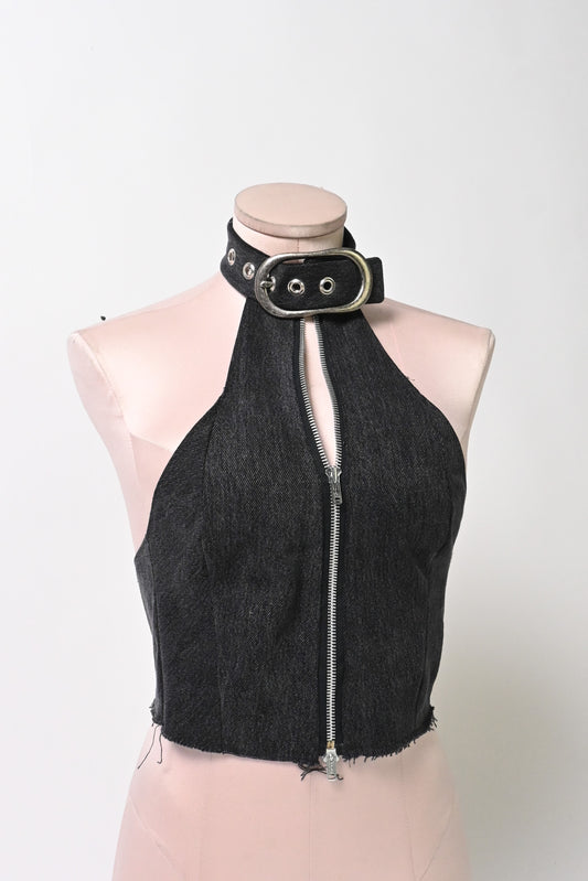 Denim halter top