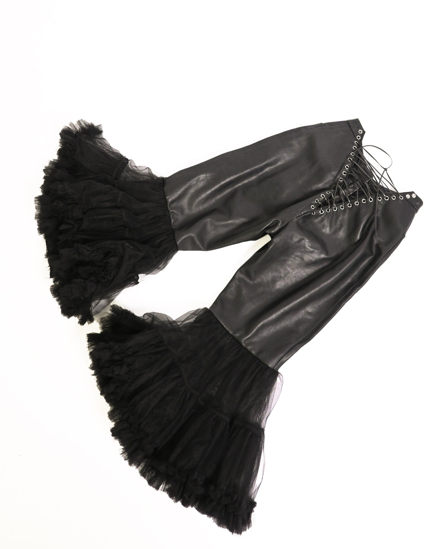 ZAHRAA's Leather Lace Up pants