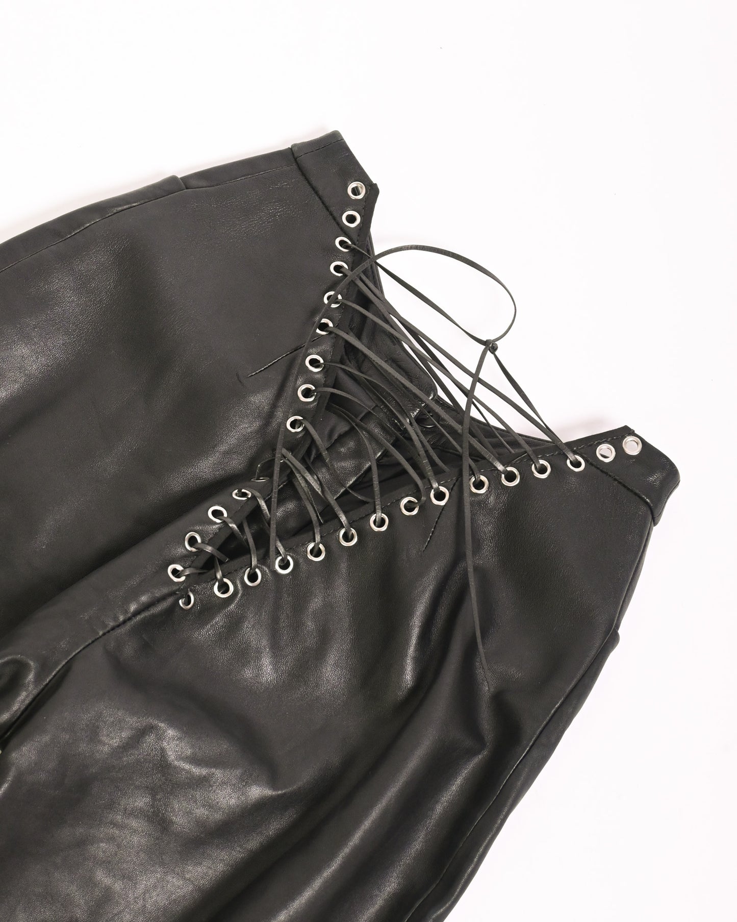 ZAHRAA's Leather Lace Up pants