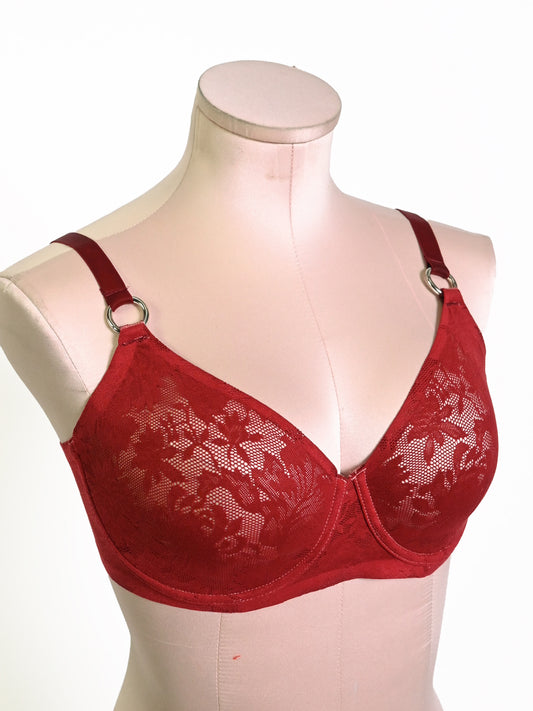 Blood red lace bra (36C/34D)