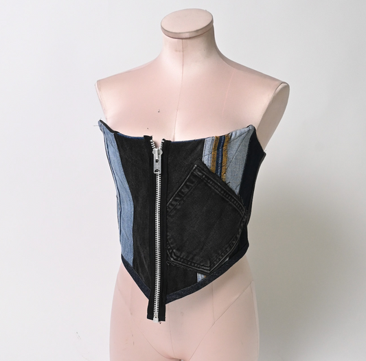 Denim corset