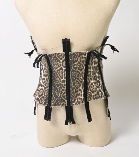 Cheetah print zip belt