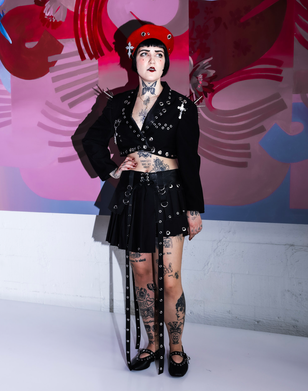 Pleated Black layering skirt 2XL