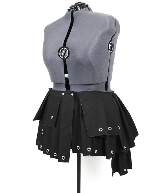 Pleated Black layering skirt 2XL