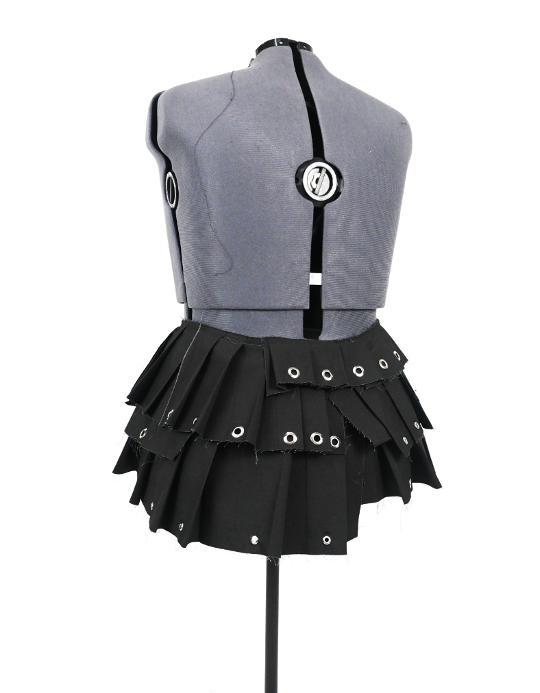 Pleated Black layering skirt 2XL