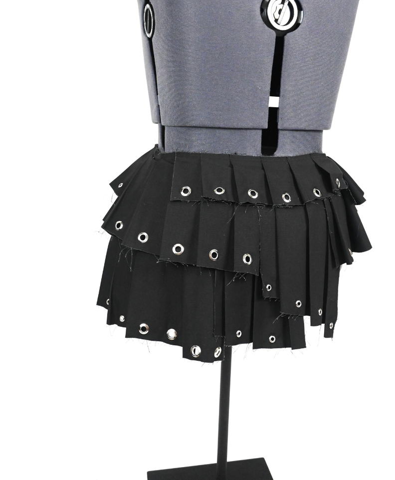 Pleated Black layering skirt XL