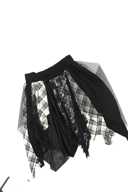 Check Black Layering Skirt XL/2XL