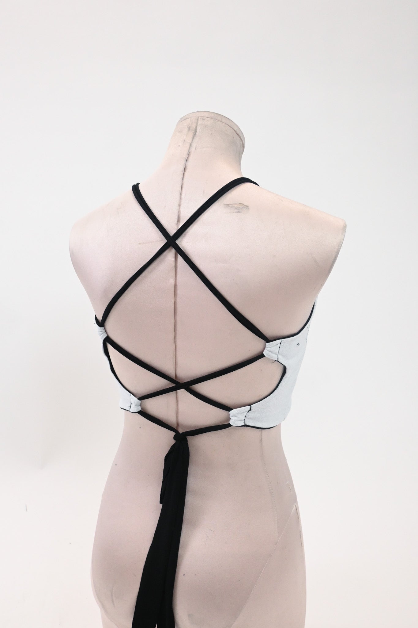 Reversible Friends / Black Tie back tank (S/M Cropped)